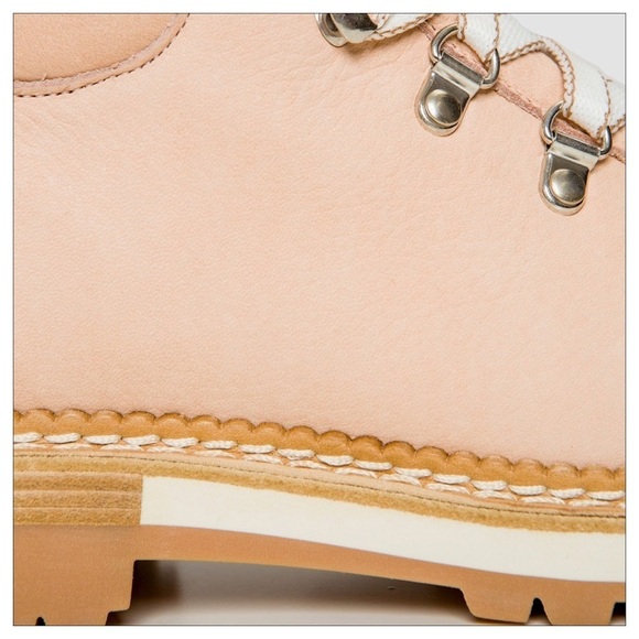 New La Montelliana Nude Italian Leather Marlena Hiker Boot Size 39 - Picture 8 of 10